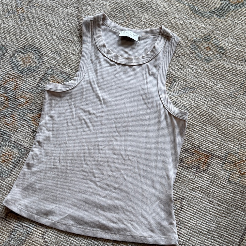 Dress Forum Beige Ribbed Top